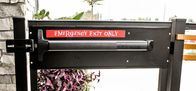 emergency push bar installation in Corcoran